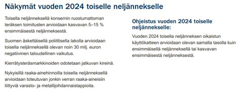 outokumpu osavuosikatsaus|Outokummun tammi–maaliskuun 2024 osavuosikatsaus